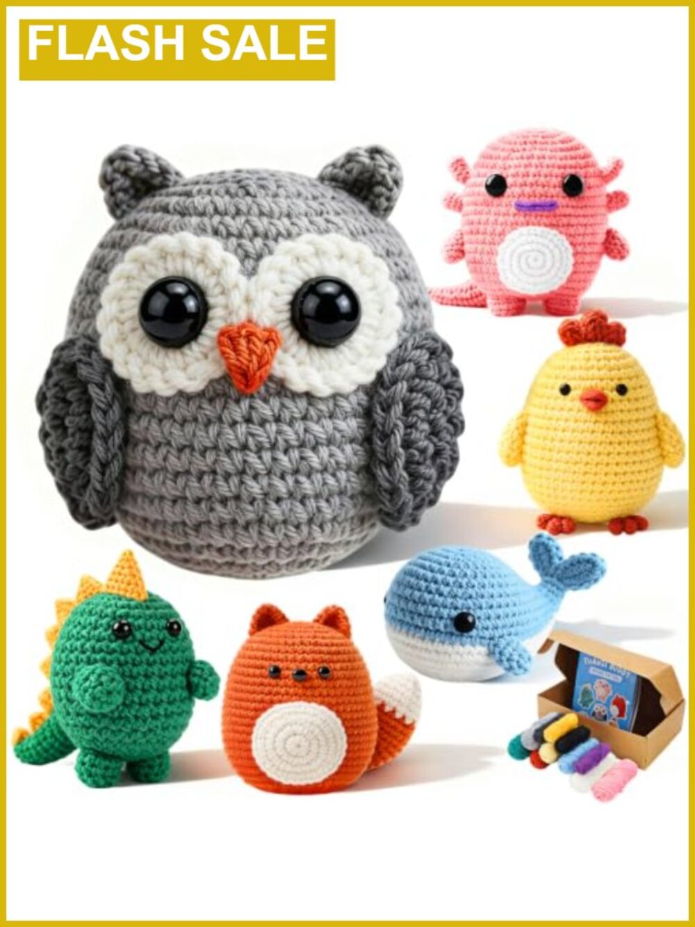 Crochet Kit for Beginners 6 Animal Family Amigurumi Video Tutorials